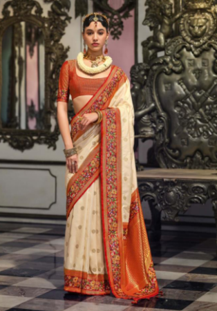 Picture of Comely Silk Tan Saree