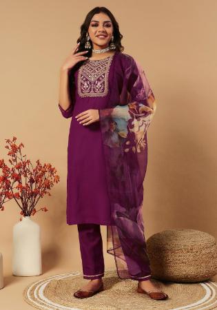 Picture of Classy Cotton Saddle Brown Readymade Salwar Kameez