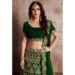 Picture of Superb Chiffon Dark Green Lehenga Choli