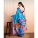 Picture of Nice Linen Turquoise Saree