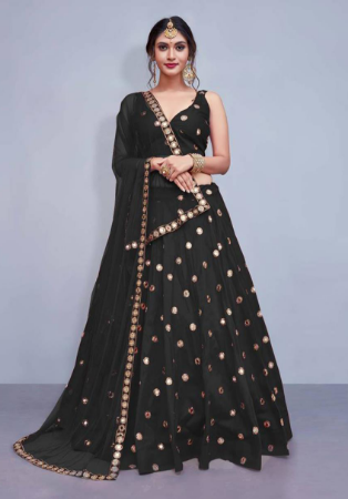 Picture of Charming Silk Black Lehenga Choli