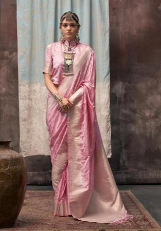 Picture of Elegant Satin & Silk Pale Violet Red Saree