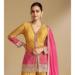 Picture of Chiffon Golden Rod Straight Cut Salwar Kameez