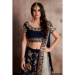 Picture of Pleasing Silk Midnight Blue Lehenga Choli