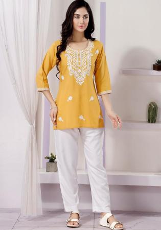 Picture of Gorgeous Rayon Sandy Brown Kurtis & Tunic