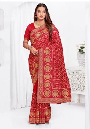 Picture of Exquisite Silk Red Saree