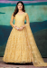 Picture of Statuesque Net Khaki Anarkali Salwar Kameez