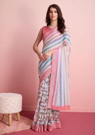 Picture of Ravishing Linen Light Slate Grey Saree