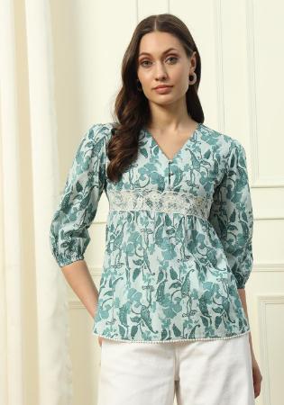 Picture of Sublime Cotton Sea Green Kurtis & Tunic