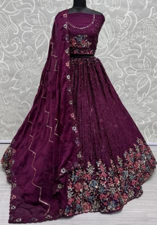 Picture of Splendid Chiffon Saddle Brown Lehenga Choli