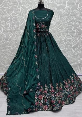 Picture of Pleasing Chiffon Sea Green Lehenga Choli