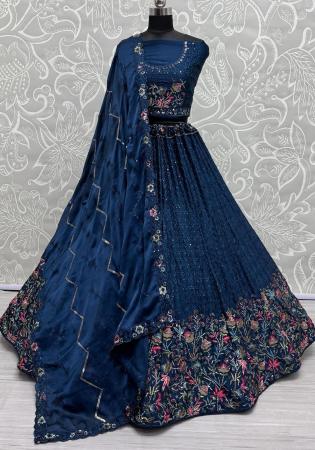 Picture of Radiant Chiffon Midnight Blue Lehenga Choli