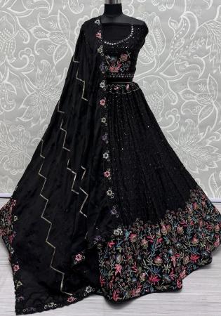 Picture of Wonderful Chiffon Black Lehenga Choli