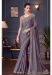 Picture of Fine Chiffon & Satin & Silk Dim Gray Saree