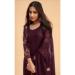 Picture of Pleasing Georgette Maroon Straight Cut Salwar Kameez