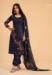 Picture of Georgette Dark Slate Grey Straight Cut Salwar Kameez