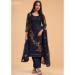 Picture of Georgette Dark Slate Grey Straight Cut Salwar Kameez