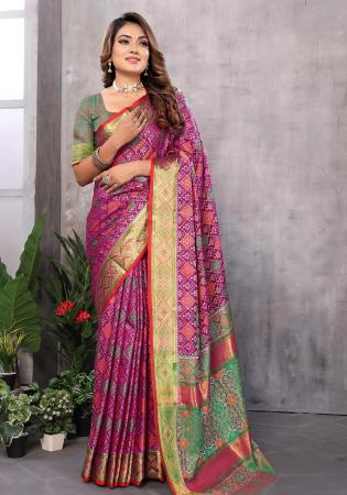 Picture of Fascinating Silk Pale Violet Red Saree