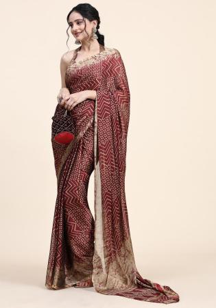 Picture of Charming Chiffon Dark Olive Green Saree