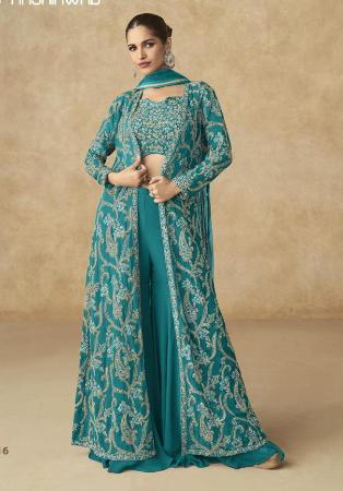 Picture of Taking Georgette Dark Green Anarkali Salwar Kameez