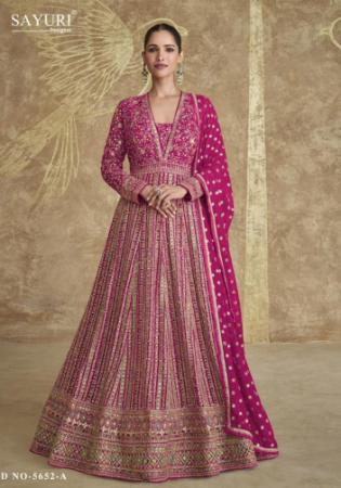 Picture of Resplendent Georgette Rosy Brown Anarkali Salwar Kameez