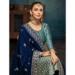 Picture of Chiffon Slate Blue Straight Cut Salwar Kameez