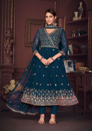 Picture of Georgette Midnight Blue Anarkali Salwar Kameez