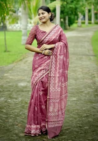 Picture of Classy Cotton Indian Red Saree