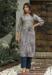 Picture of Magnificent Cotton Steel Blue Readymade Salwar Kameez