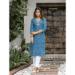 Picture of Excellent Cotton Steel Blue Kurtis & Tunic