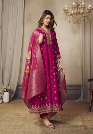 Picture of Pleasing Silk Pink Readymade Salwar Kameez