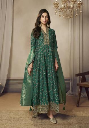 Picture of Sightly Silk Teal Readymade Salwar Kameez