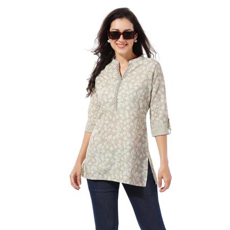 Picture of Resplendent Rayon Light Grey Kurtis & Tunic