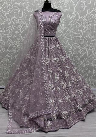 Picture of Enticing Net Plum Lehenga Choli