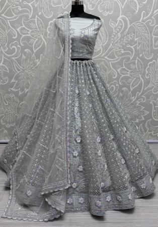 Picture of Splendid Net Slate Grey Lehenga Choli