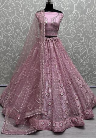 Picture of Marvelous Net Rosy Brown Lehenga Choli