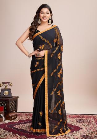 Picture of Resplendent Georgette Black Saree