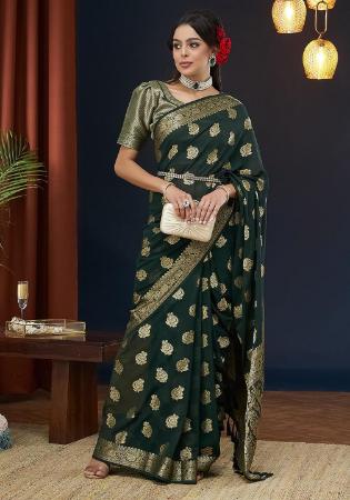 Picture of Pretty Georgette Sea Green Saree