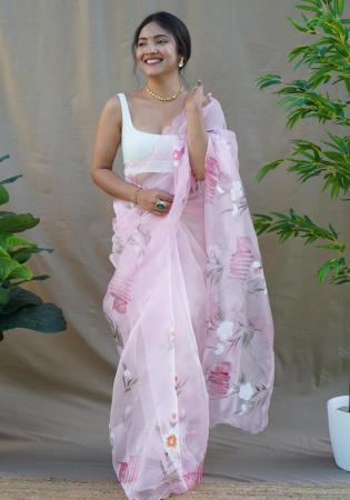 Picture of Appealing Organza Pink Saree