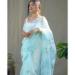 Picture of Fine Organza Light Steel Blue Saree