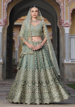 Picture of Comely Net Dim Gray Lehenga Choli