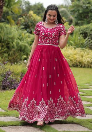 Picture of Excellent Georgette Pink Readymade Gown