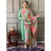 Picture of Chiffon Dark Sea Green Readymade Salwar Kameez