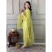 Picture of Rayon & Silk Dark Khaki Readymade Salwar Kameez