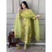 Picture of Rayon & Silk Dark Khaki Readymade Salwar Kameez