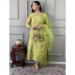 Picture of Rayon & Silk Dark Khaki Readymade Salwar Kameez