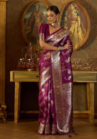 Picture of Comely Silk Brown Saree