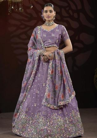 Picture of Resplendent Chiffon Medium Orchid Lehenga Choli