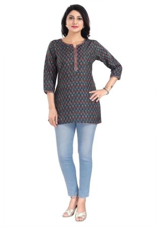 Picture of Sightly Rayon Slate Grey Kurtis & Tunic