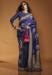 Picture of Shapely Satin Navy Blue Saree